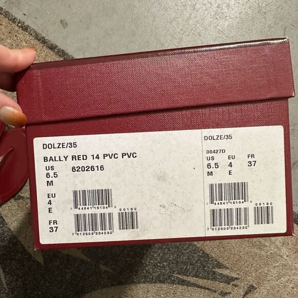 Bally Red Patent Sandals Size 6.5/37 In Box - Picture 5 of 6